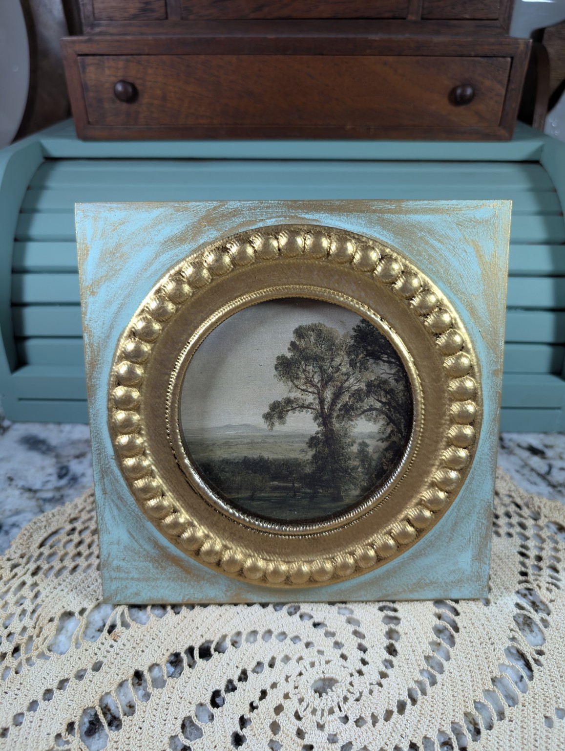 Framed vintage landscape print