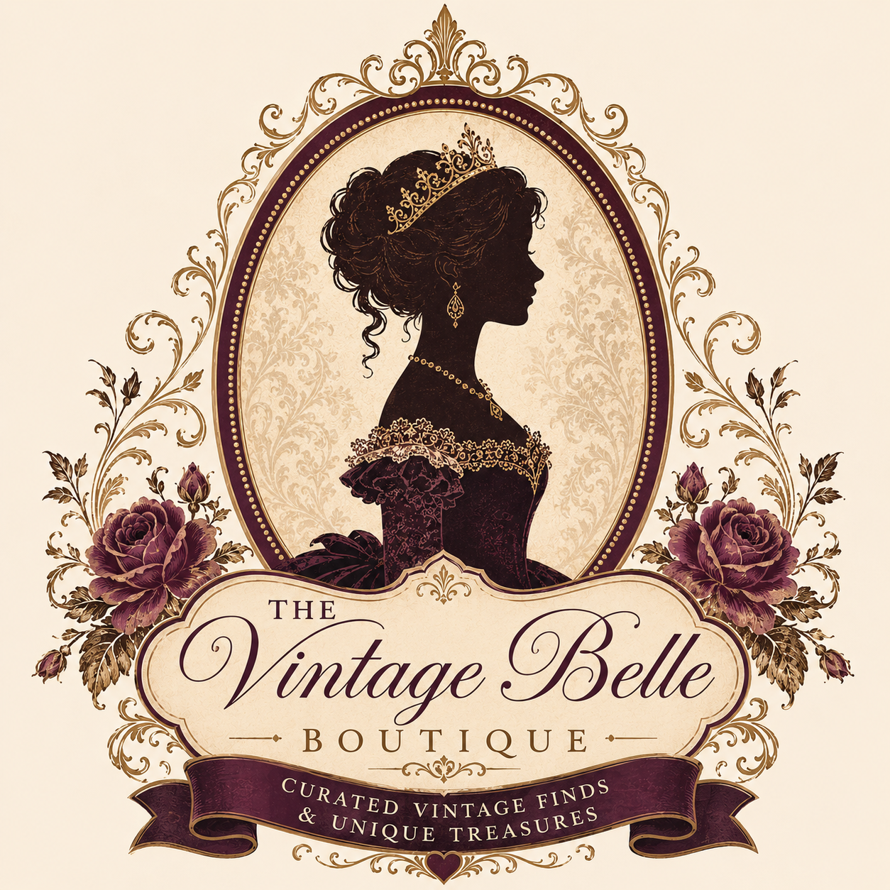 The Vintage Belle Boutique vintage woman cameo logo