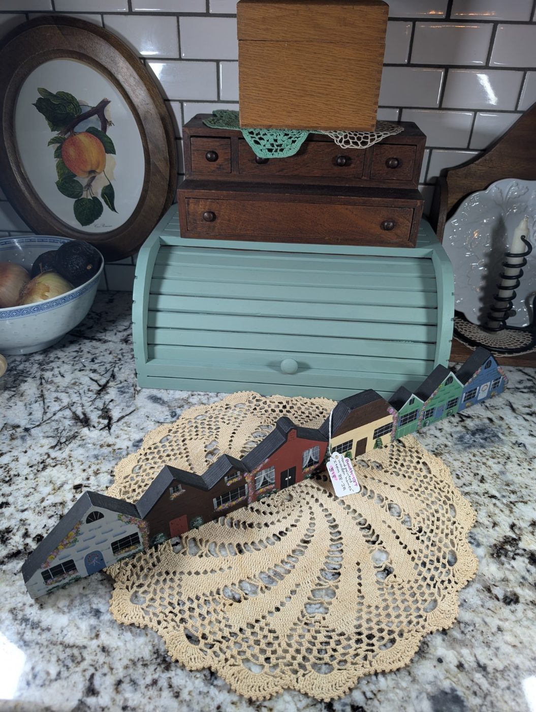 Wooden House Mantle Display
